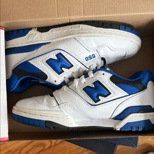 New Balance White and Blue Athletic Shoes